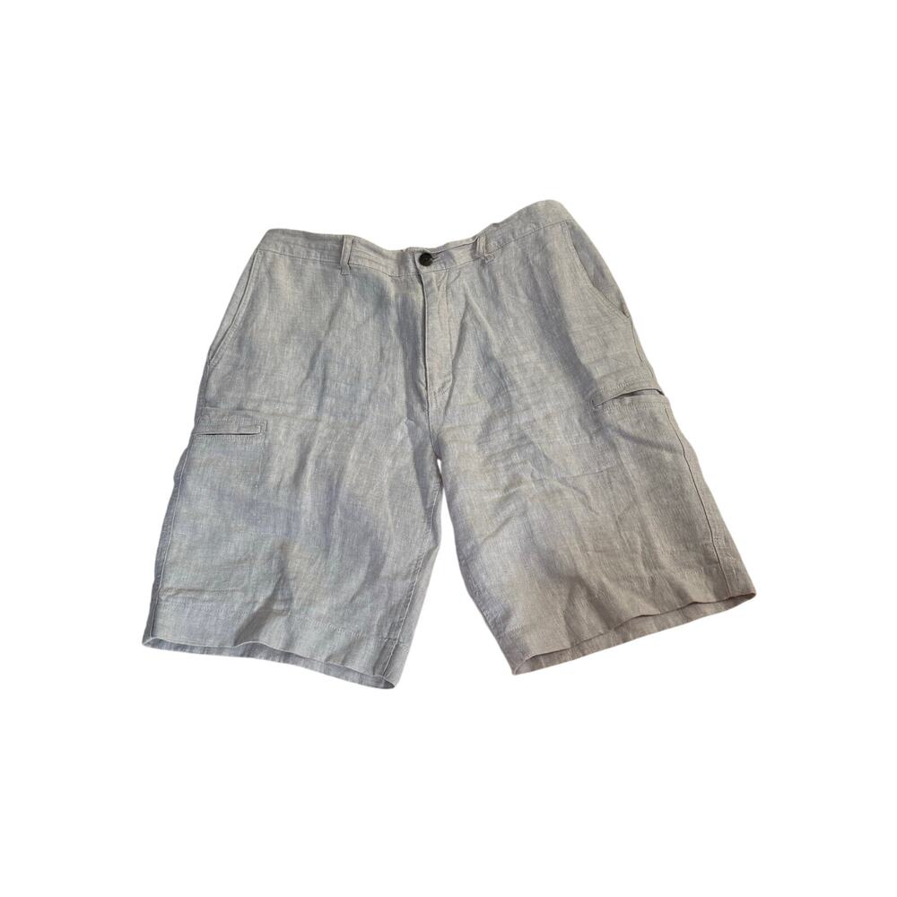 Caribbean Cargo Shorts Men's 38/10 100% Linen (10 inch inseam)